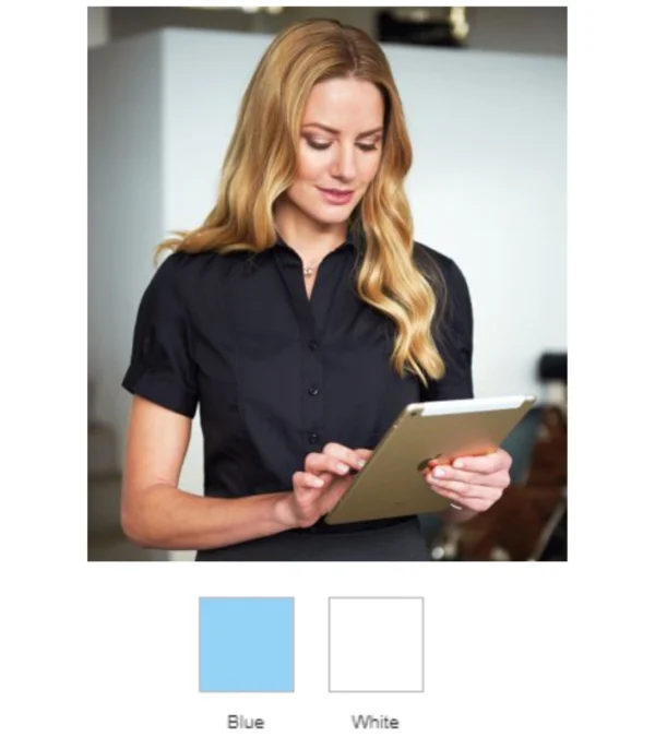 Brook Taverner BK153 Ladies Paduli Short Sleeve Poplin Shirt